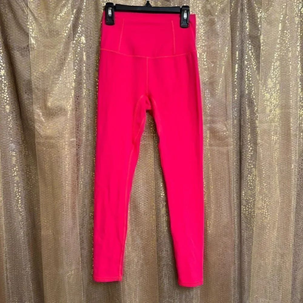 Free People Movement Never Better Coral Pink Leggings Electric Sunset XS